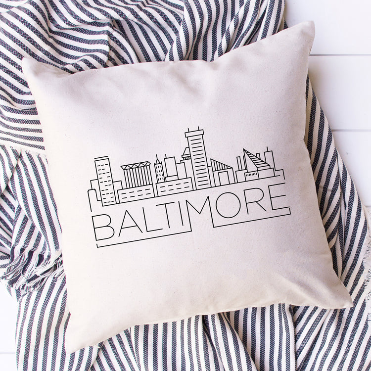 Baltimore Skyline Pillow Cover