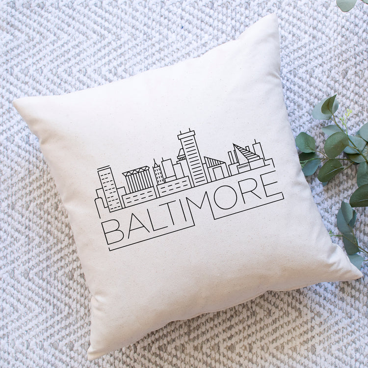 Baltimore Skyline Pillow Cover