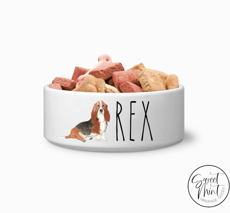 Basset Hound Breed Custom Dog Bowl Pet