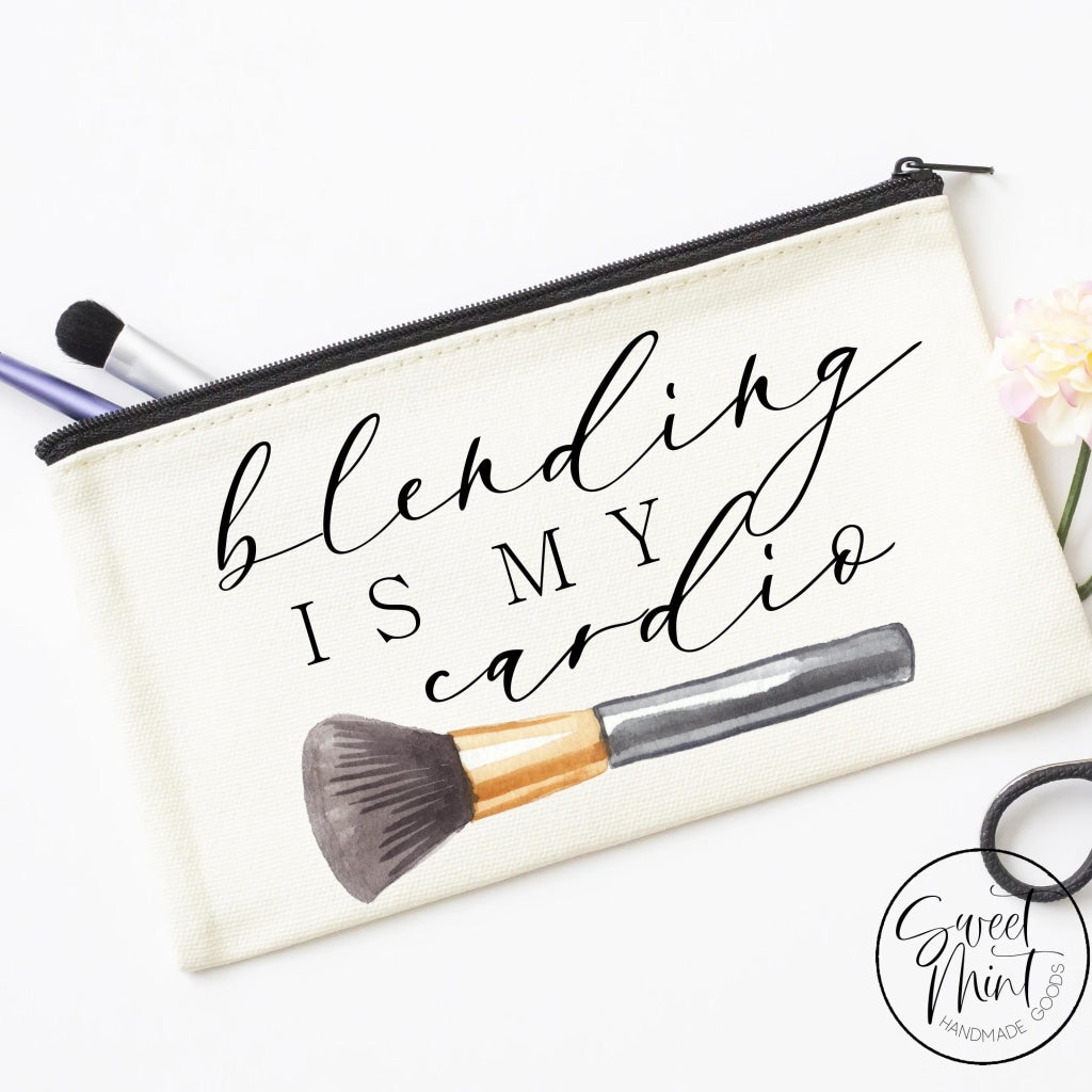 Blending is my cardio cosmetic bag, Makeup Brush Bag – Sweet Mint