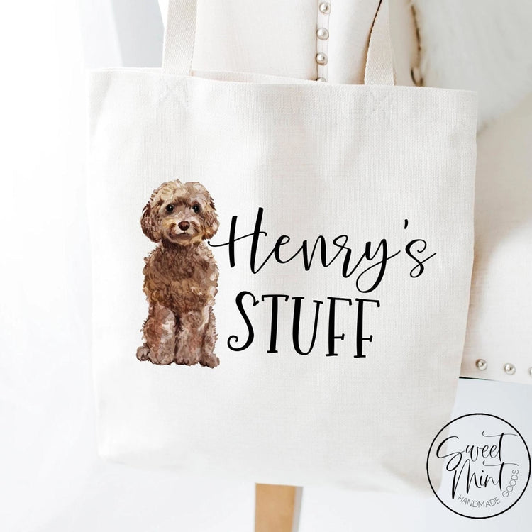 Brown Doodle Tote Bag - Goldendoodle Cockapoo