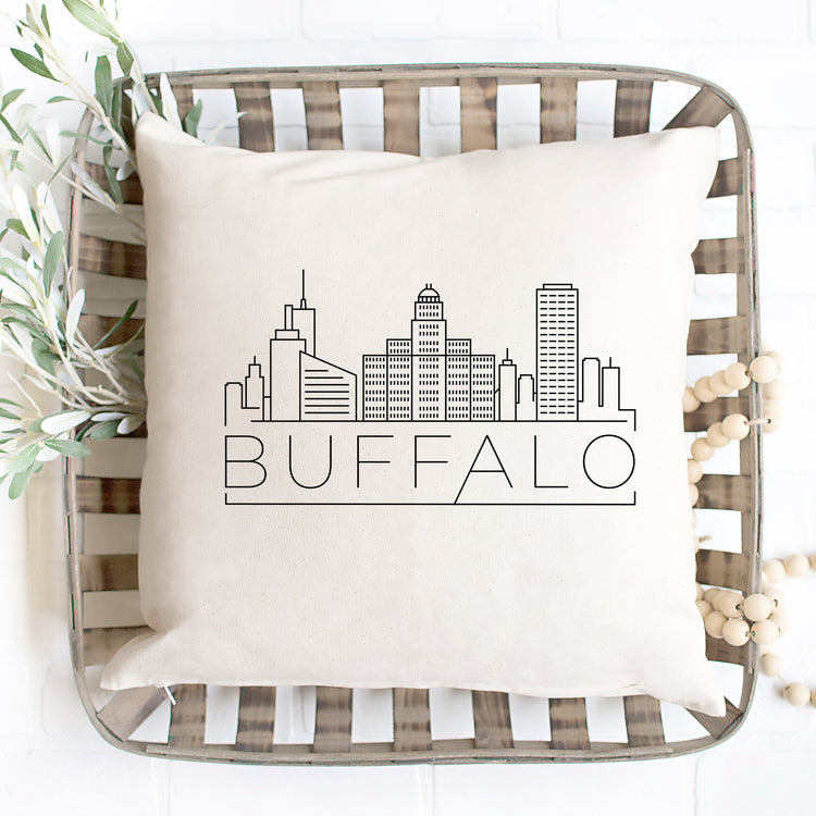 Buffalo Skyline Pillow Cover