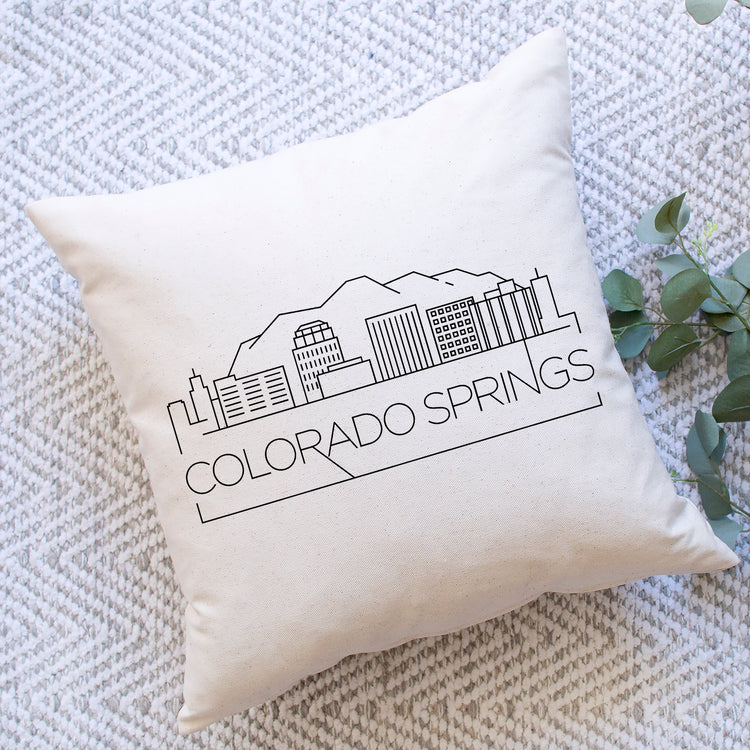 Colorado Springs Skyline Pillow Cover
