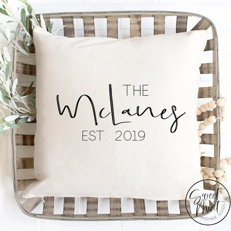 Custom Last Name Pillow Cover - 16X16