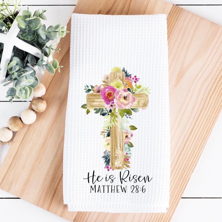 He Is Risen Waffle Towel