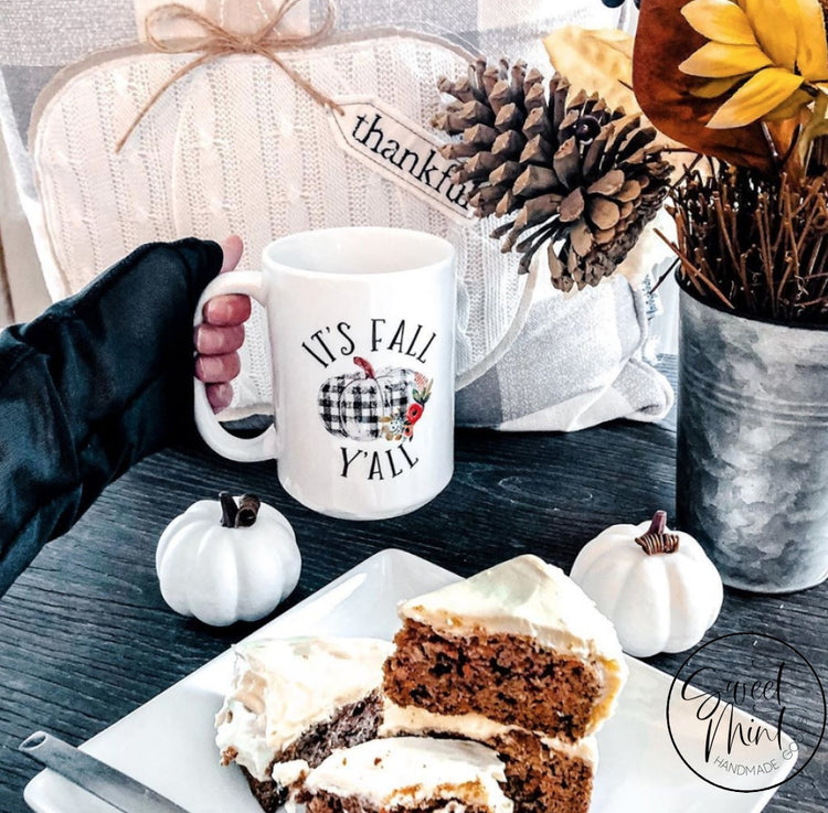 Its Fall Yall Mug - Buffalo Check Pumpkin / Autumn