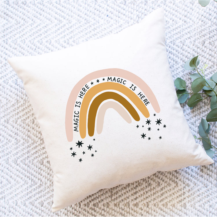 Magic is Here Rainbow Pillow Cover - 16x16"
