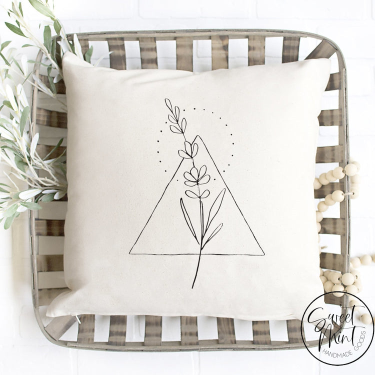 Modern Line Art Floral Bouquet Pillow Cover - 16X16 Pillow Cover