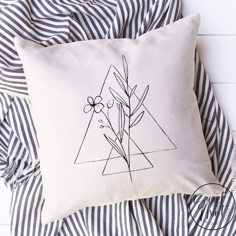 Modern Line Art Floral Bouquet Pillow Cover - 16X16 Pillow Cover