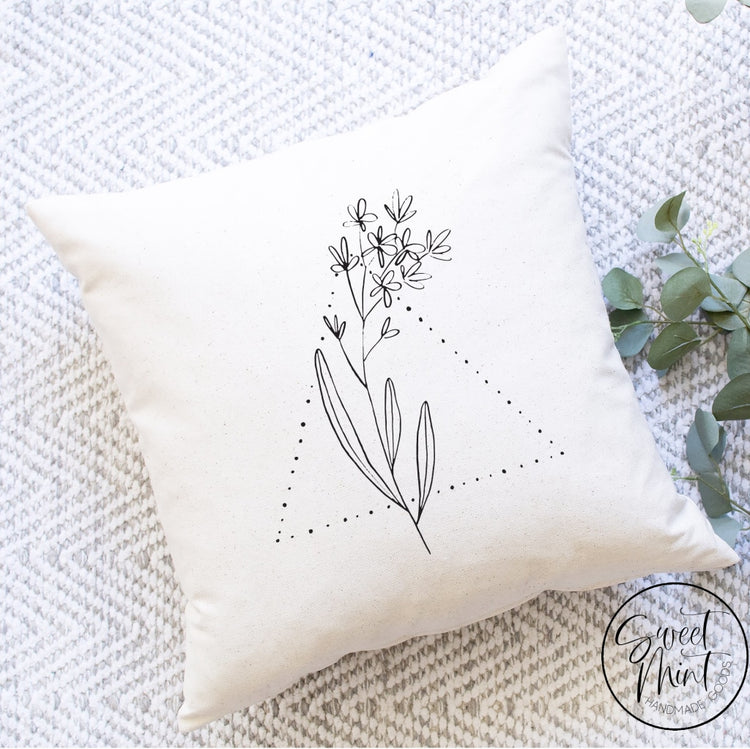 Modern Line Art Floral Bouquet Pillow Cover - 16X16 Pillow Cover