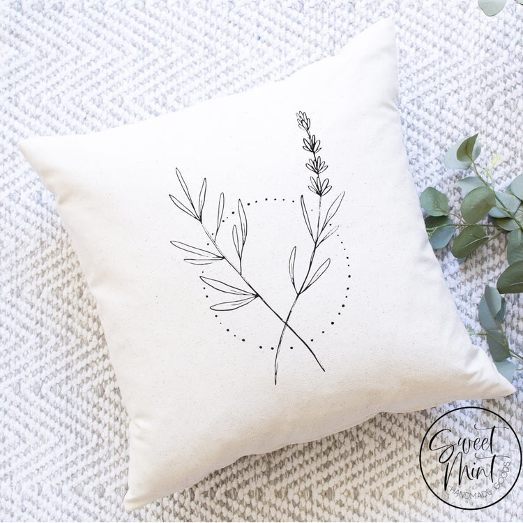 Modern Line Art Floral Bouquet Pillow Cover Circle - 16X16 Pillow Cover
