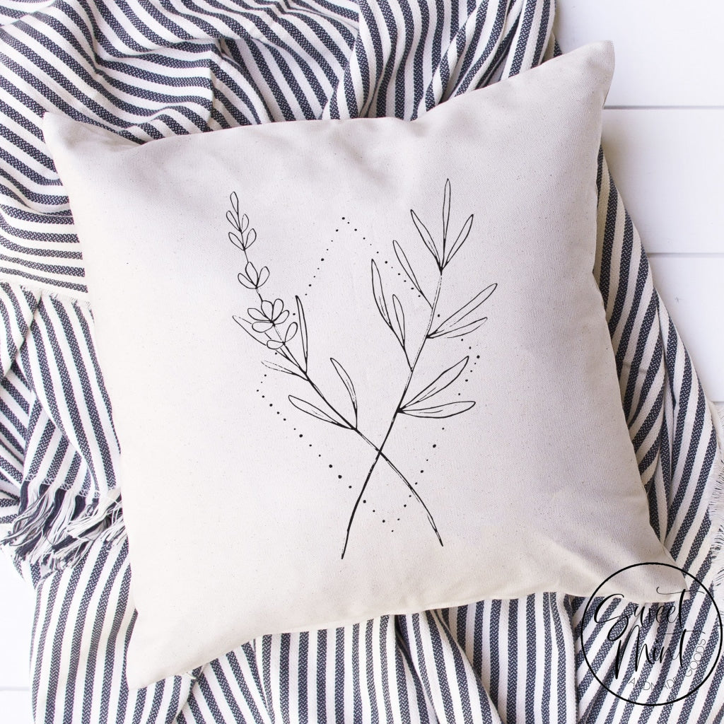 Modern Line Art Floral Diamond Bouquet Pillow Cover - 16X16 Pillow Cover