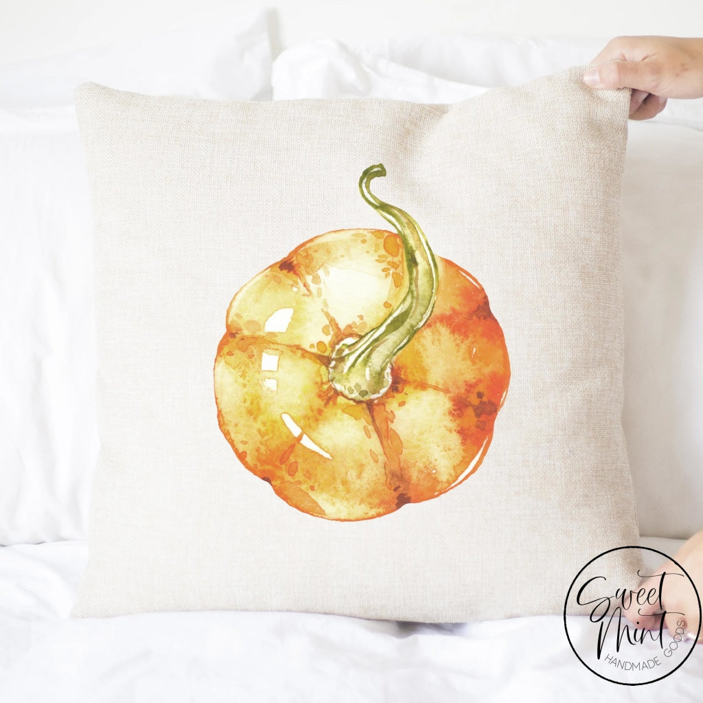 Orange Pumpkin View From Top Pillow Cover - Fall / Autumn 16X16