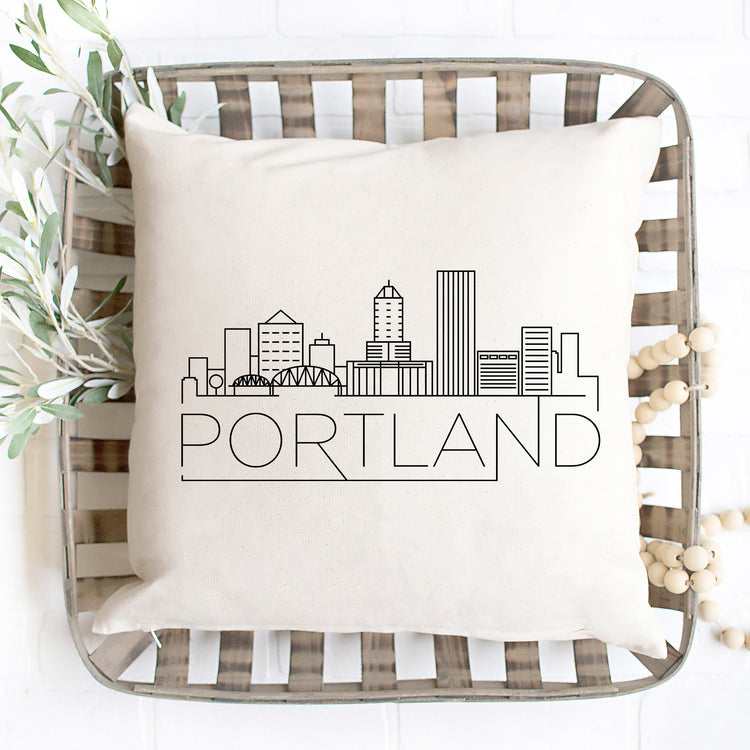 Portland Skyline Pillow Cover