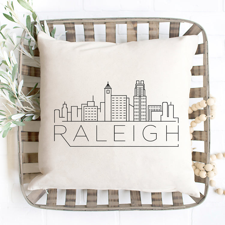 Raleigh Skyline Pillow Cover
