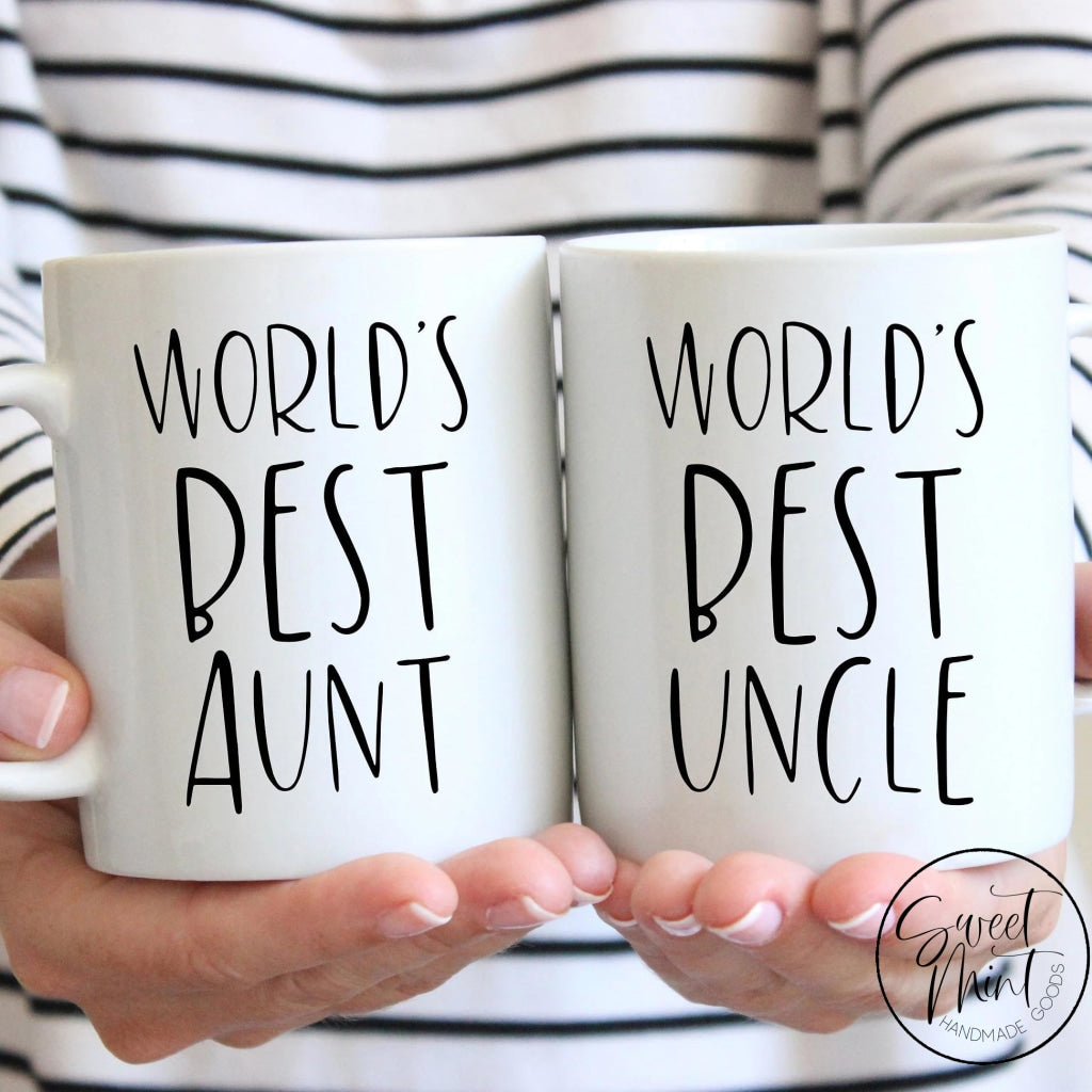 World's Best Aunt World's Best Uncle Mug Set