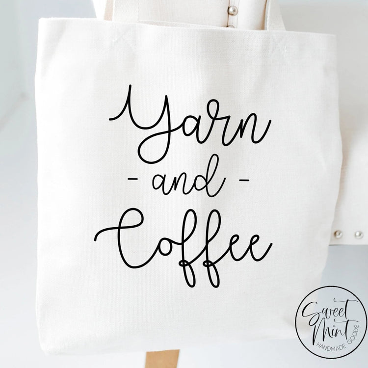 Yarn And Coffee Tote Bag Knitting / Crochet