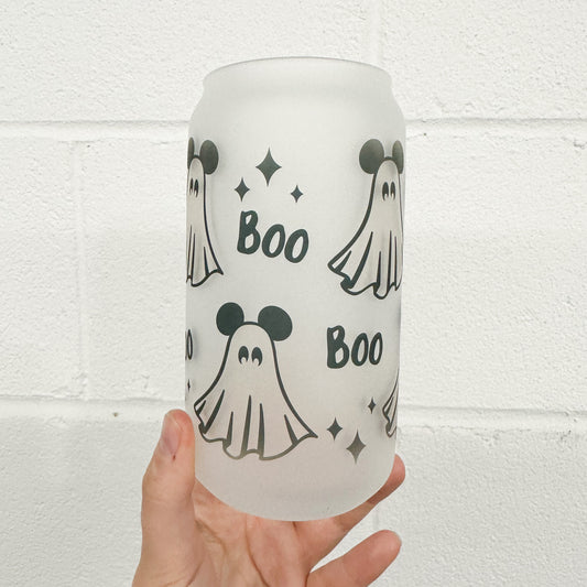 Boo Ghosts with Mouse Ears Can Glass - 18oz