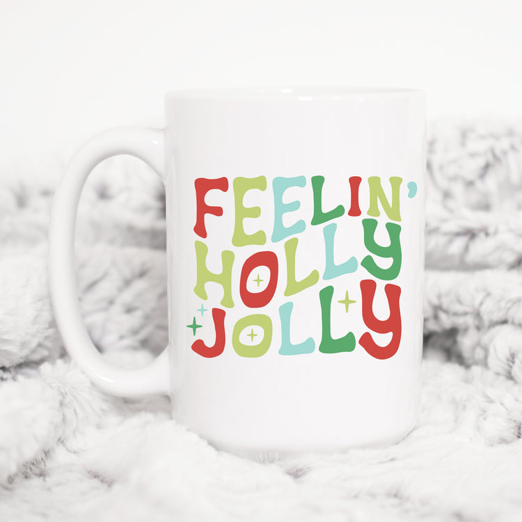 Feelin' Holly Jolly Retro Mug