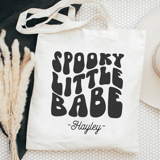Spooky Little Babe Custom Halloween Trick-or-Treat Tote Bag