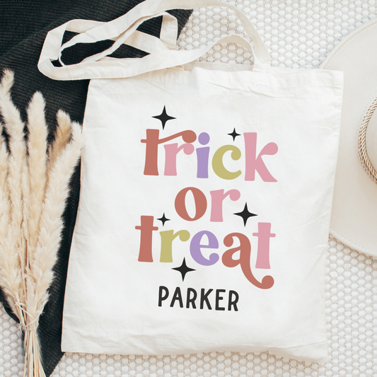 Colorful Trick-or-treat Custom Halloween Tote Bag