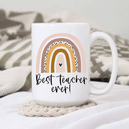 Best Teacher Ever Rainbow Mug