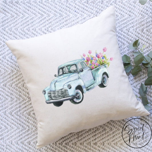 Blue Tulip Truck Pillow Cover - 16X16