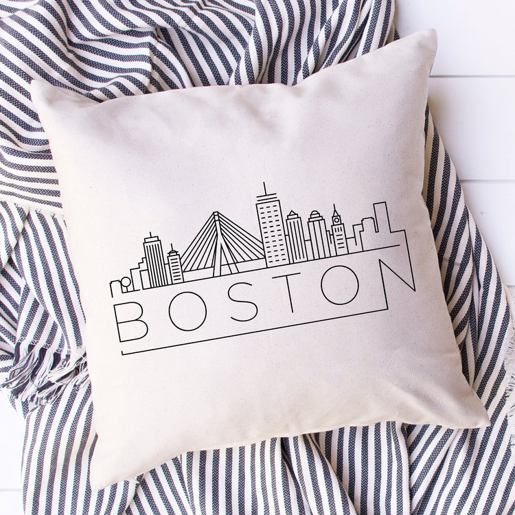Boston Skyline Pillow Cover