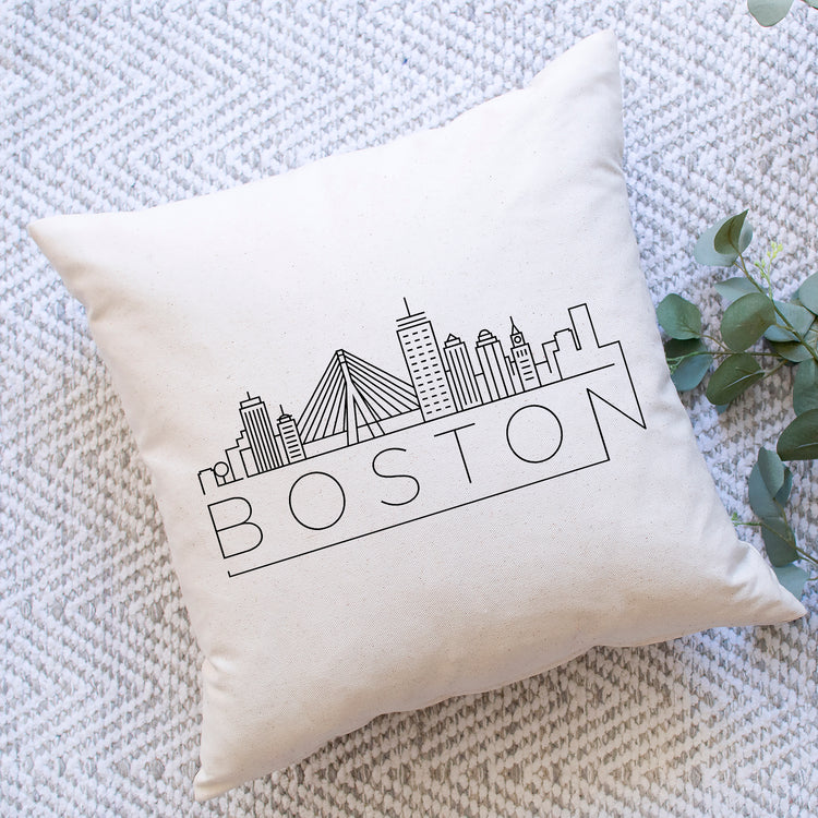 Boston Skyline Pillow Cover