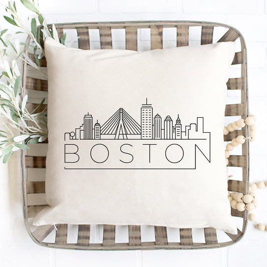 Boston Skyline Pillow Cover