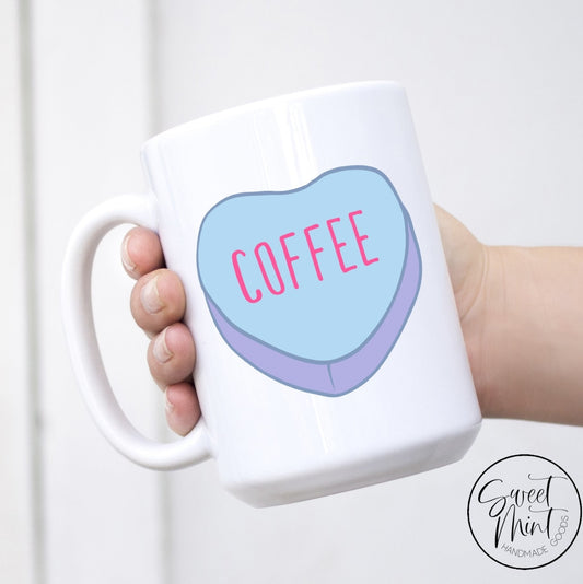 Coffee Blue Conversation Heart Mug
