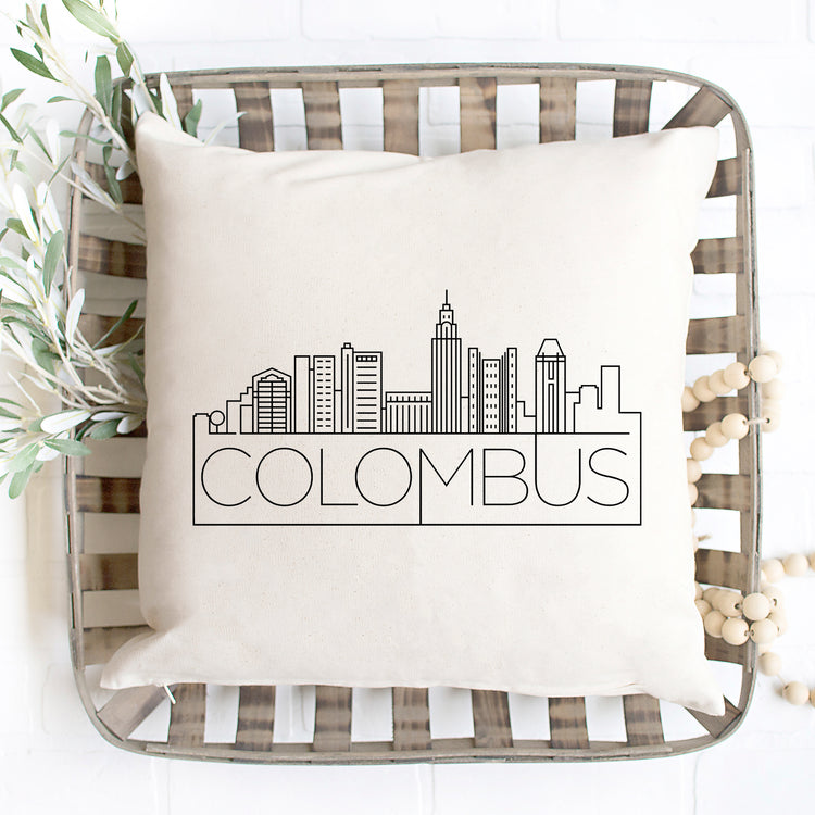 Colombus Skyline Pillow Cover