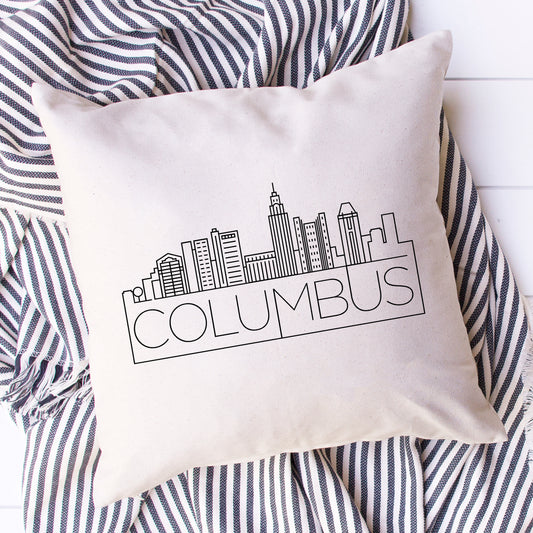 Columbus Skyline Pillow Cover