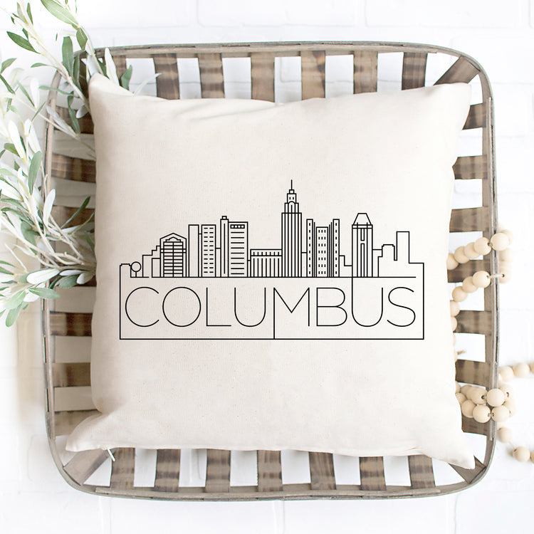 Columbus Skyline Pillow Cover