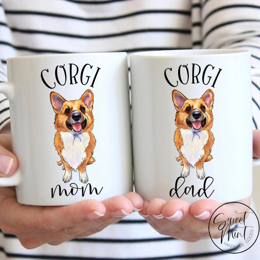 Corgi Mom & Dad Mug Set