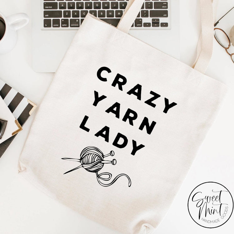 Crazy Yarn Lady Tote Bag