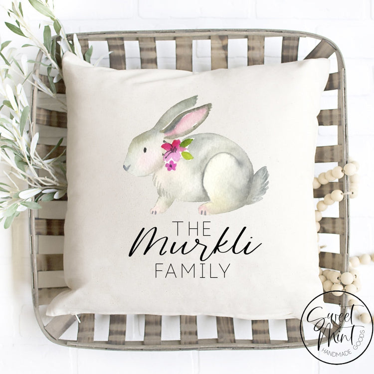 Custom Last Name Family Bunny Pillow Cover - 16X16
