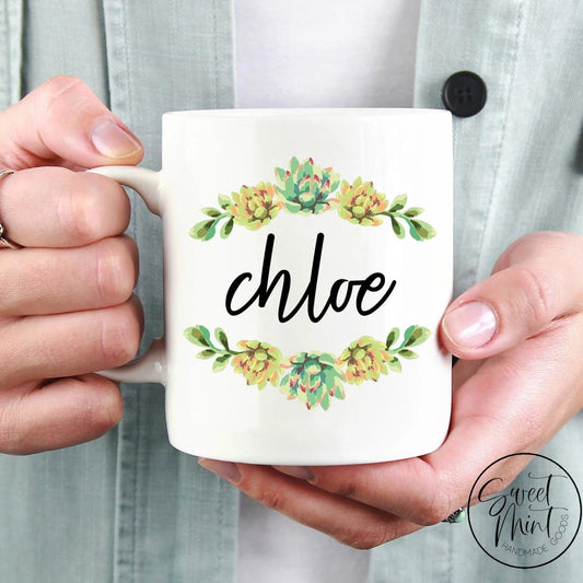 Custom Name Mug- Succulents Mug