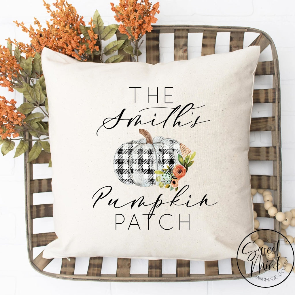 Custom Name Pumpkin Patch Pillow Cover - Fall / Autumn 16X16