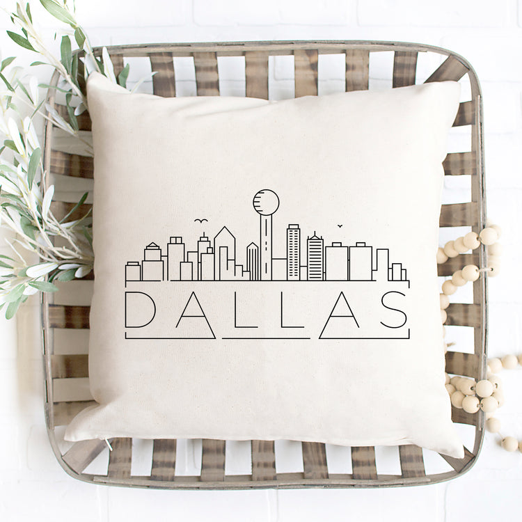 Dallas Skyline Pillow Cover