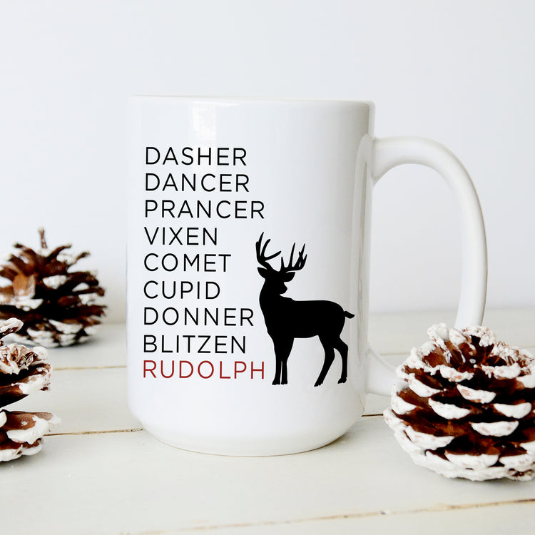 Dasher Dancer Prancer Reindeer Mug