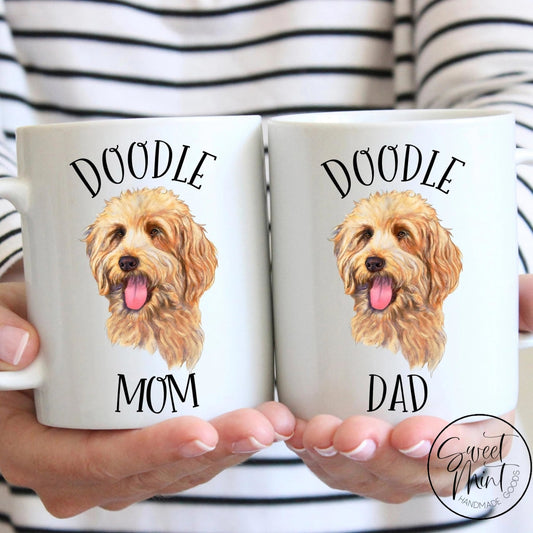 Doodle Mom & Dad Mug Set - Golden Labradoodle