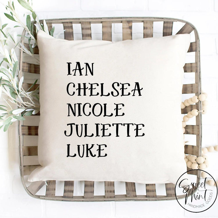 First Names Custom Pillow Cover - 16X16