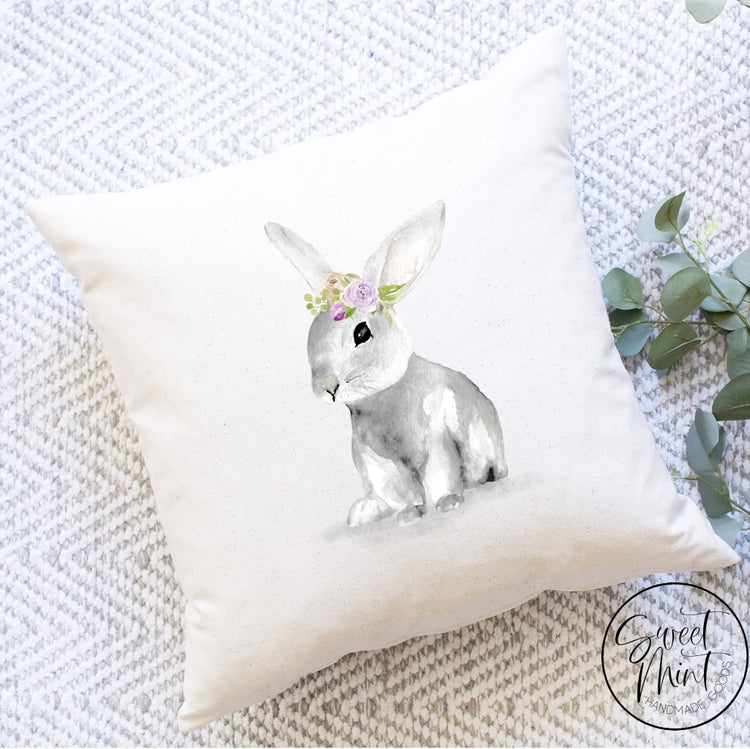 Floral Bunny Pillow Cover - Easter / Spring 16X16