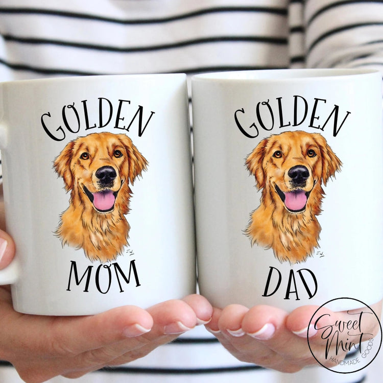 Golden Mom And Dad Mug Set
