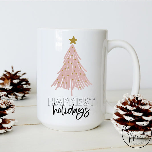 Happiest Holidays W/ Pink Tree Mug