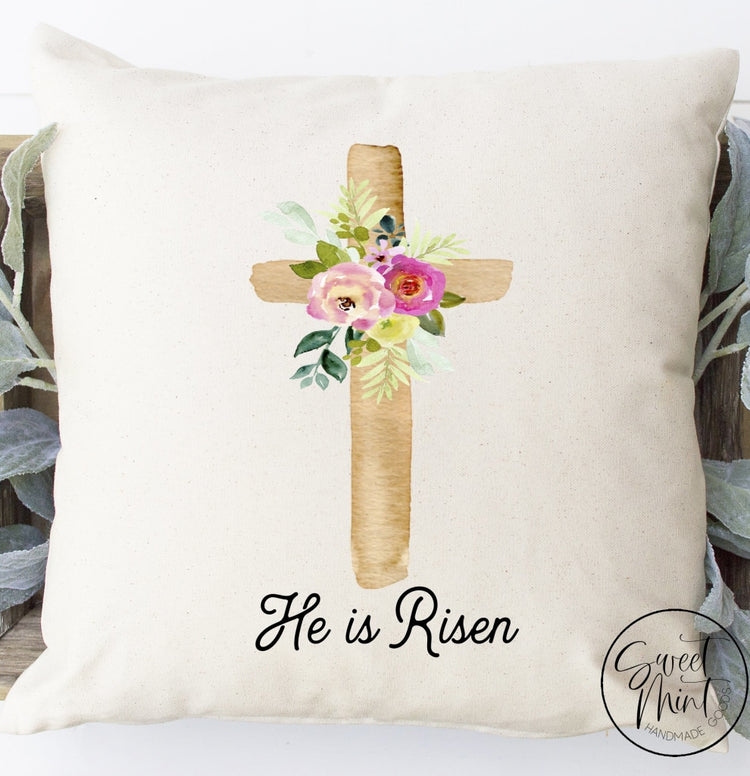 He Is Risen Cross Pillow Cover - 16X16