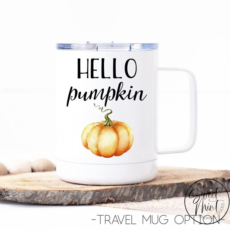 Hello Pumpkin Mug- Orange - Fall / Autumn Mug