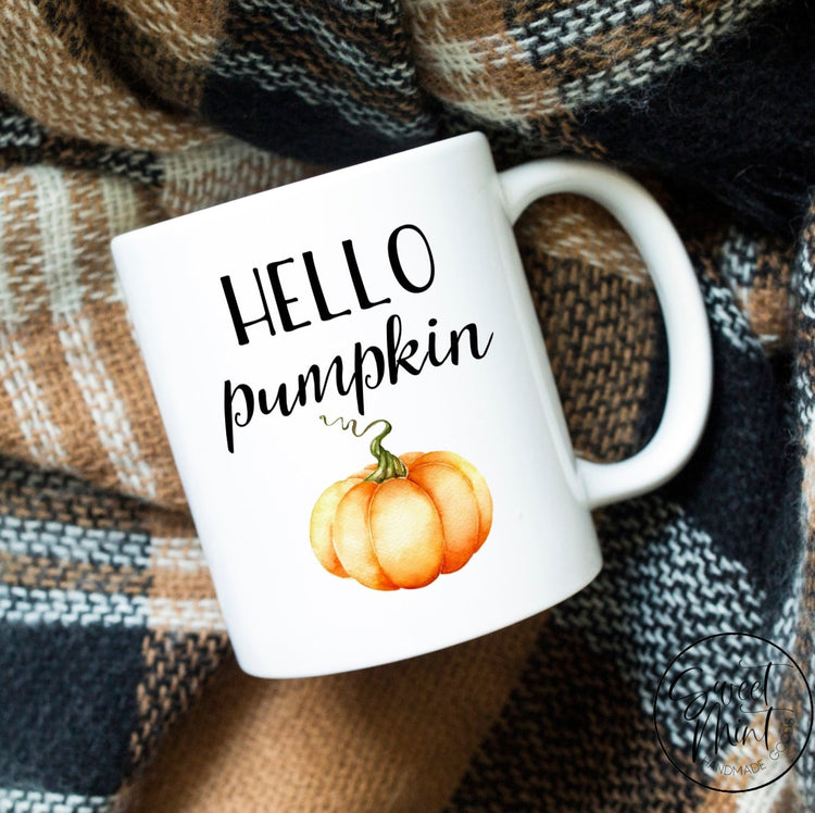 Hello Pumpkin Mug- Orange - Fall / Autumn Mug