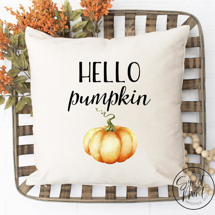 Hello Pumpkin Pillow Cover With Orange - Autumn / Fall 16X16